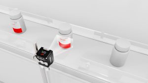 Leuze VS108 Presence detection for printed information on bottle wl