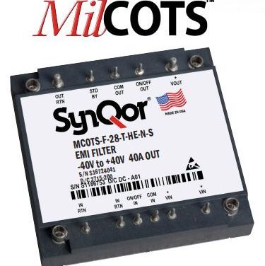 SynQor expands military MCOTS product family with new MCOTS-F-28-T-HE transient filter 
