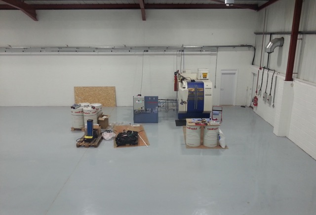 the first new rollomatic machine being setup in itcs new facility